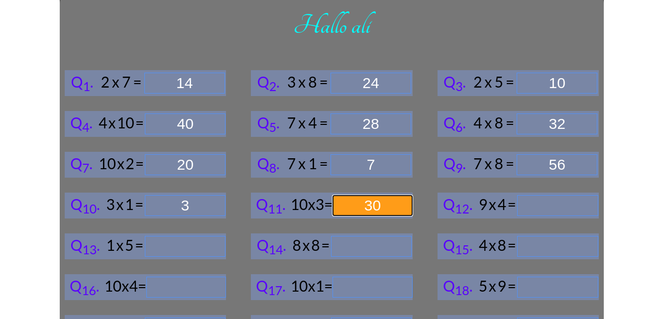 Multiplication app